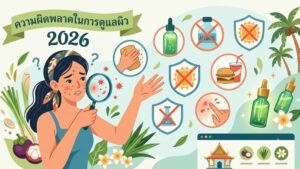 Схематичное изображение типичных ошибок в уходе за проблемной кожей подростков от Тайской Косметики